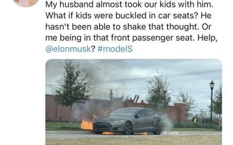特斯拉Model S行驶中起火自燃 车主：电池炸了