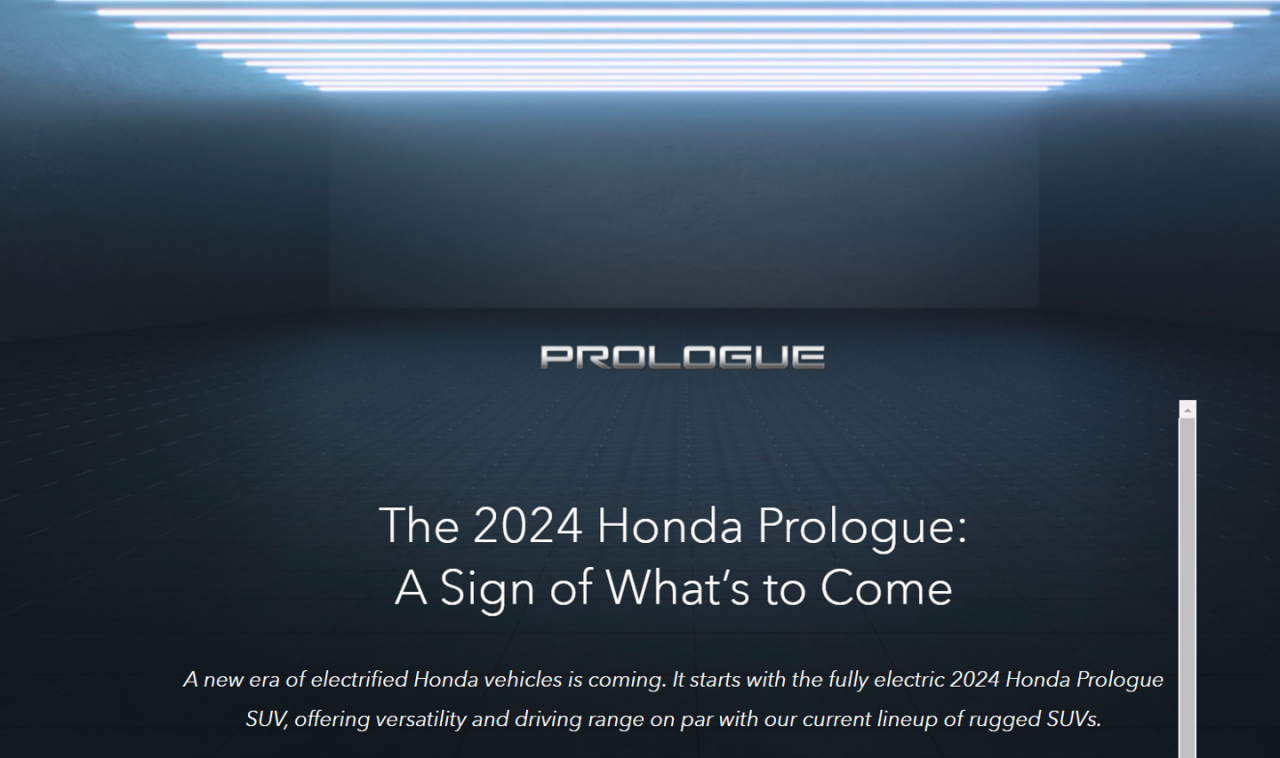 本田首款纯电动SUV将命名为Prologue - 序幕