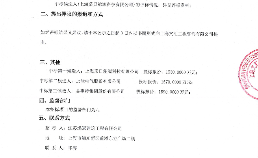 4MW/12MWh！上海巴斯夫新材料有限公司锂电池储能项目中标候选人公示