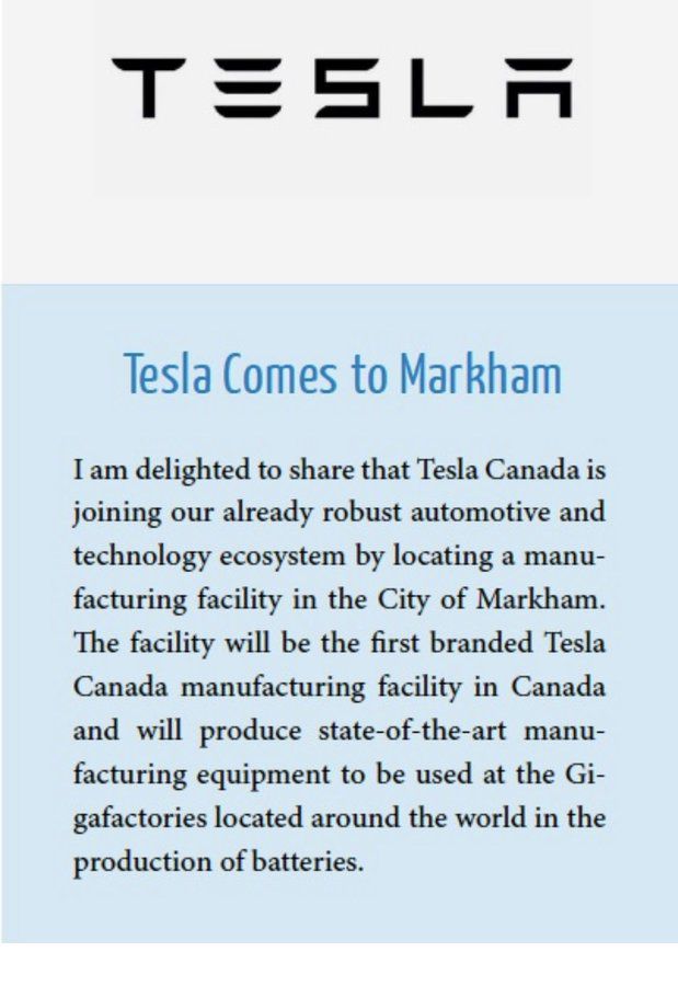 特斯拉将在加拿大开设电池设备工厂 加快4680型电池生产