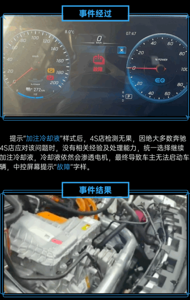 修不好的“电动爹”：奔驰EQC被曝冷却液泄漏烧毁电机 68位车主发联合声明