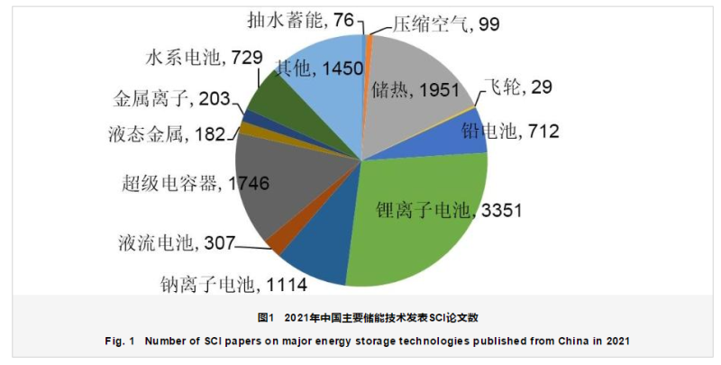 2021年中国储能技术研究进展