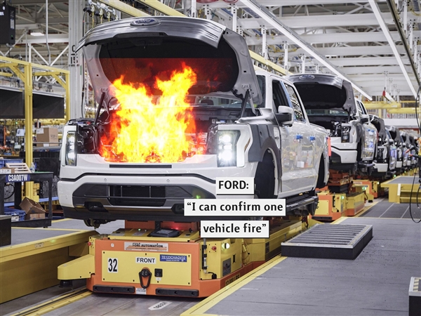 生产线上电池起火：福特F-150电动皮卡暂时停产